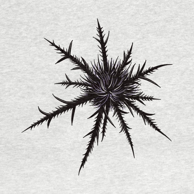 Dry Thistle With Sharp Thorns Gothic Botanical Art by Boriana Giormova